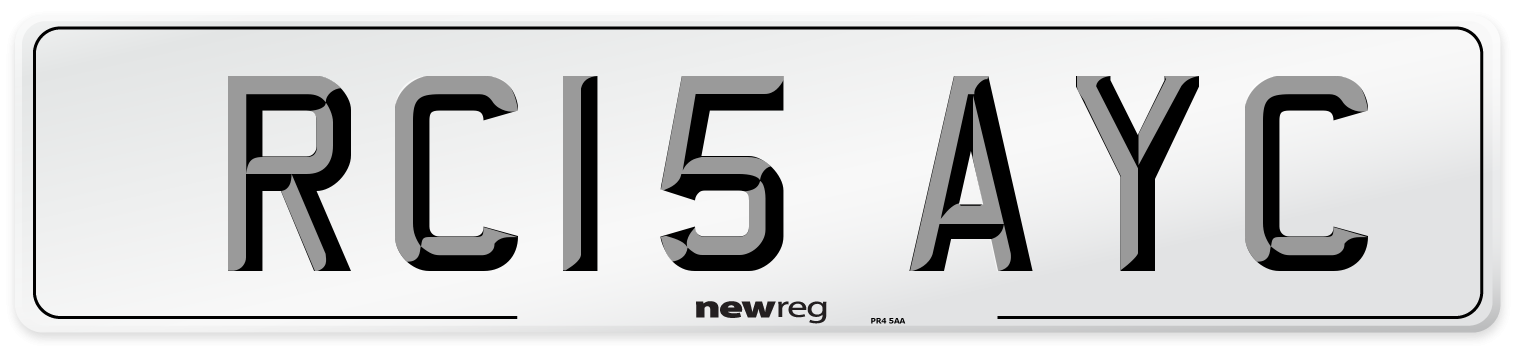 RC15 AYC Number Plate from New Reg